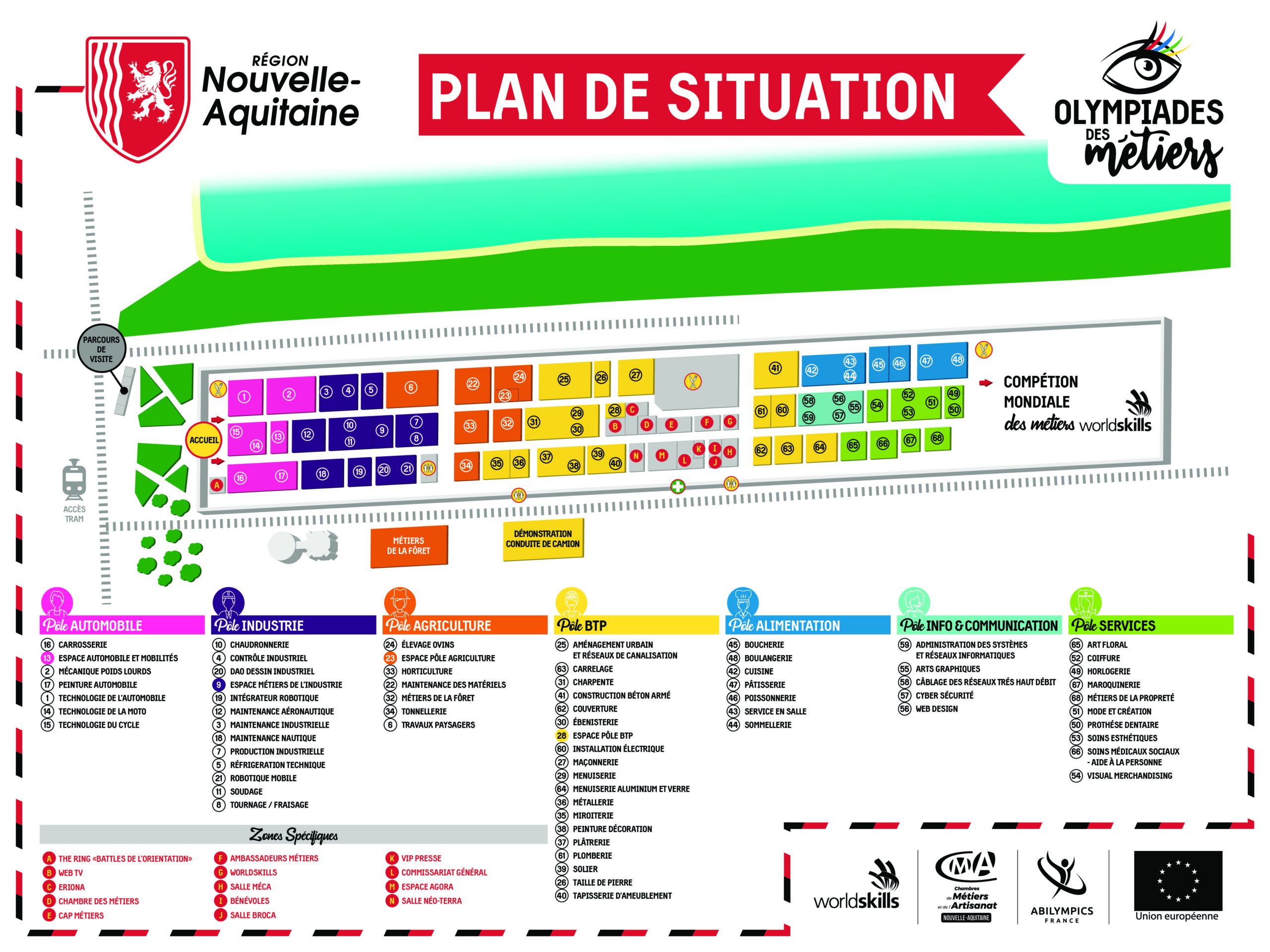Plan de situation des espaces